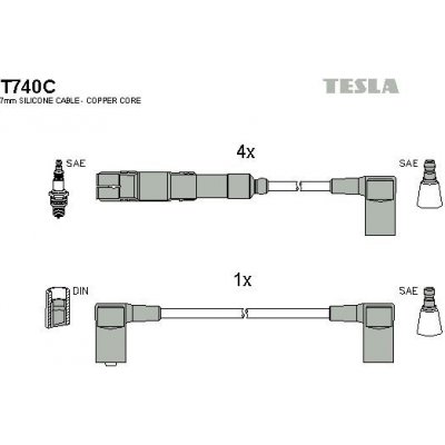 Sada kabelů pro zapalování TESLA T740C – Hledejceny.cz