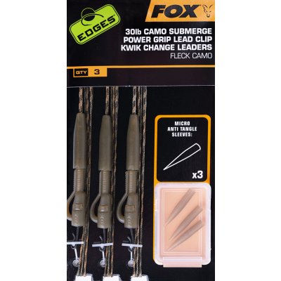 Fox Edges Hotové montáže Camo Submerge Power Grip Lead Clip Kwik Change Kit 30 lbs 3 ks – Zboží Mobilmania