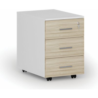 Primo White 3 zásuvky bílá + dub přírodní – Hledejceny.cz