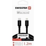 Swissten 71526201 USB 2.0 typ C na Lightning, USB 2.0, zástrčka C - zástrčka Lightning, MFi, opletený, 1,2m, černý – Hledejceny.cz