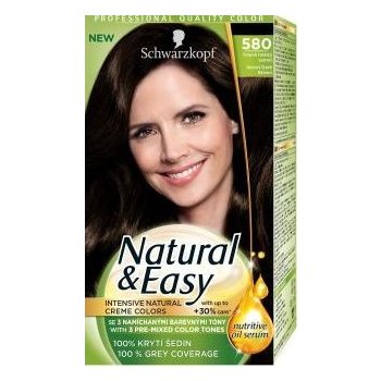 Schwarzkopf Natural & Easy 580 tmavě hnědý samet barva na vlasy