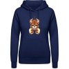 Dámská mikina s potiskem AWDis Hoodie mikina Design Pivní Viking Oxfordská modrá