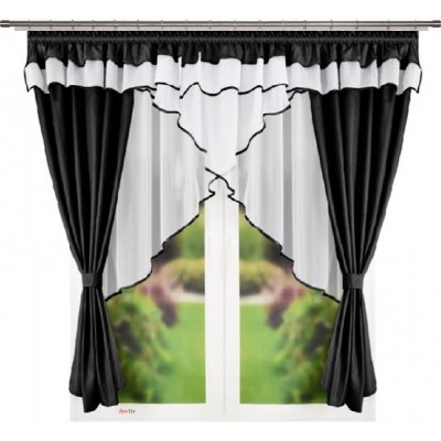 Fliying Voálová záclona s řasící páskou L 624 černá, 400 x 150 cm – Hledejceny.cz