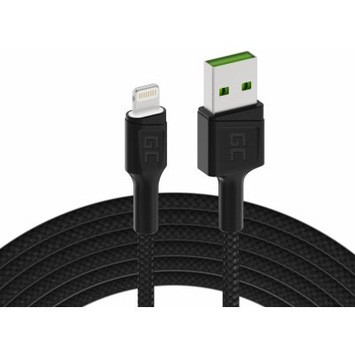 Kabel USB Lightning Green Cell GC Ray, 200 cm, pro iPhone, iPad, iPod, bílá LED, rychlé nabíjení – Zboží Mobilmania