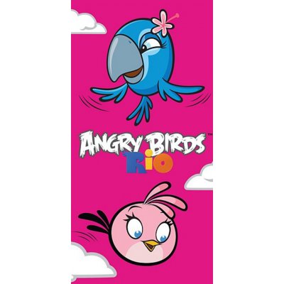 Osuška Carbotex Angry Birds Rio Stella a Perla froté 70 x 140 cm