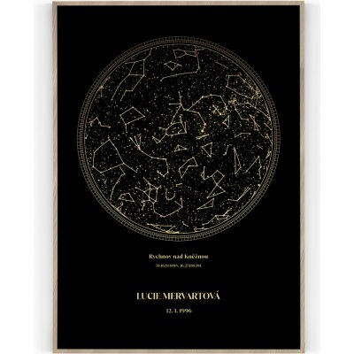 Hvězdná mapa 40 x 50 cm Pololesklý saténový papír – Zboží Mobilmania