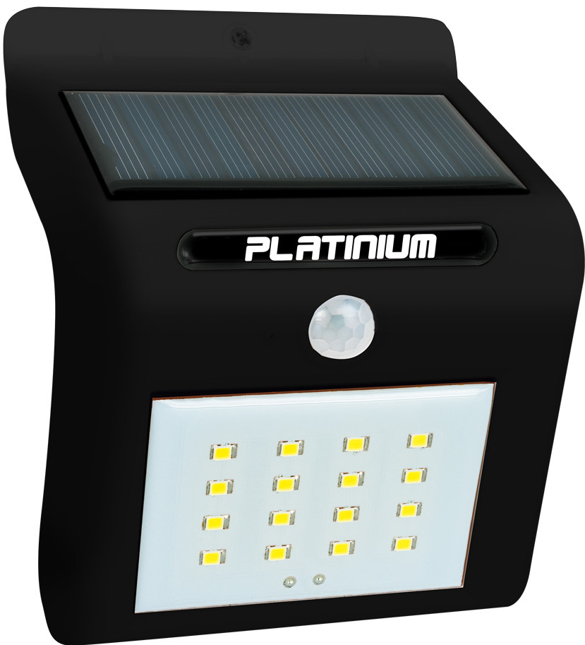 Platinium Nástěnné solární LED světlo 18001 s detektorem pohybu černá