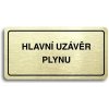 Piktogram Accept Piktogram "HLAVNÍ UZÁVĚR PLYNU" (160 × 80 mm) (zlatá tabulka - černý tisk)