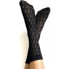 Veneziana ponožky zdobené prolamovaným vzorem ada černá