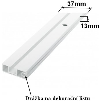 GARNÝŽE-HEBR Stropní kolejnice 250cm jednořadá PVC bílá
