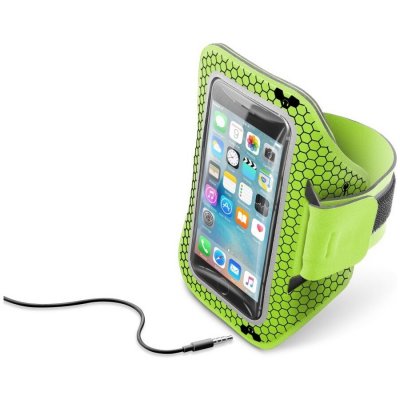 Pouzdro CellularLine ARMBAND RUNNING sportovní neoprénové do velikosti 5,2" limetková zelené – Zboží Mobilmania