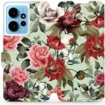 Mobiwear - Xiaomi Redmi Note 12 4G - MD06P Růže a květy na světle zelené – Zboží Živě