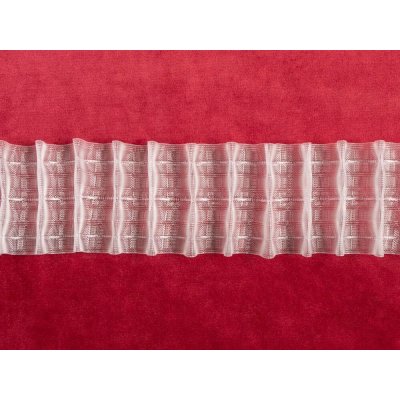 Řasící stuha RS-011 vlnky - výška 7,5 cm - řasení 1:2 – Sleviste.cz