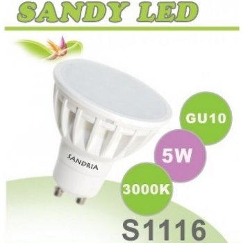 Sandria S1116 LED žárovka GU10 5W Teplá bílá