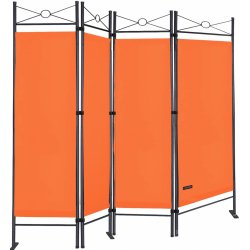 Casaria 4dílný paraván skládací oranžový 180 x 163 cm