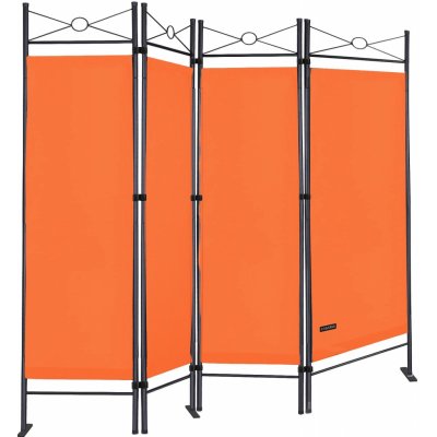 Casaria 4dílný paraván skládací oranžový 180 x 163 cm – Zboží Dáma