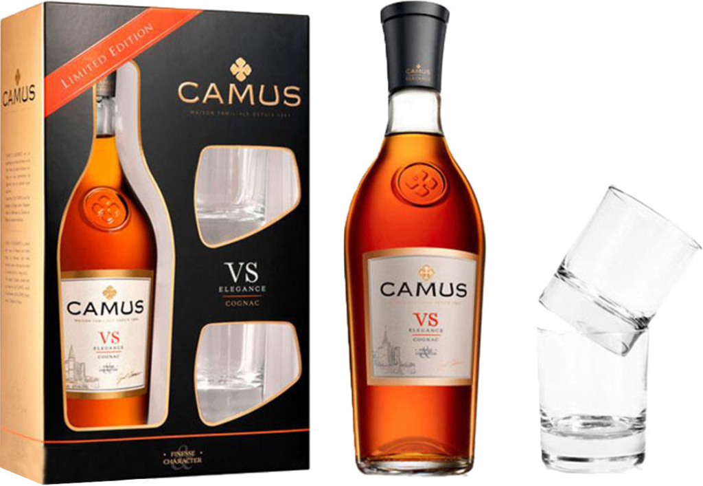 Camus VS Elegance 40% 0,7 l (dárkové balení 2 sklenice)