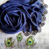 Šátek společenský šál šátek s krajkou Půlnoční modrá Audrey