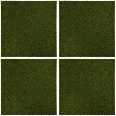 Nabytek XL Dlaždice s umělou trávou 4 ks 50 x 50 x 2,5 cm guma