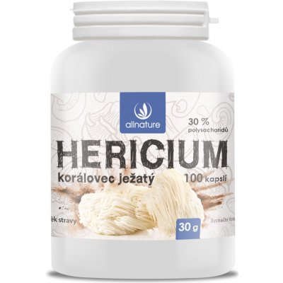 Allnature Hericium Korálovec ježatý 100 kapslí – Hledejceny.cz