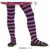 Dětský karnevalový kostým pruhované punčocháče černá a fialová