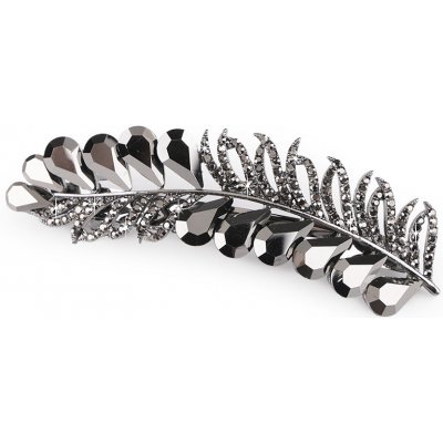 Francouzská spona do vlasů s broušenými kamínky Varianta: black diamond, Balení: 1 ks – Sleviste.cz