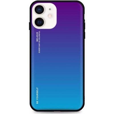 Pouzdro TopQ LUXURY iPhone 12 pevné duhové purpurové