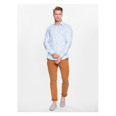Calvin Klein košile Leaves print slim fit K10K111288 modrá