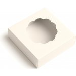 KRAFTHOUSE.EU Dárková krabička krémová čtvercová s okénkem KM-013CO Okno: Srdce – Zboží Dáma