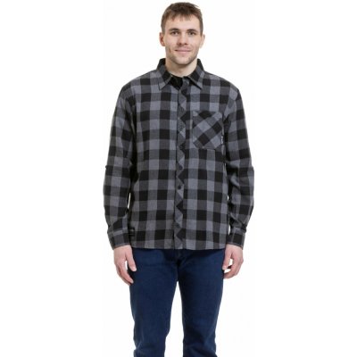 Meatfly pánská košile Kurt black/gray černá – Sleviste.cz