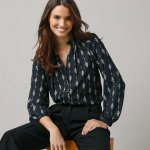 Košilová halenka černá/režná – Zboží Dáma