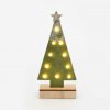 Vánoční stromek ACA Lighting dřevěná dekorace zelený strom se zlatou hvězdou 10 MINI LED na baterie 2xAA WW IP20 12.5X4.5X27cm X061011210