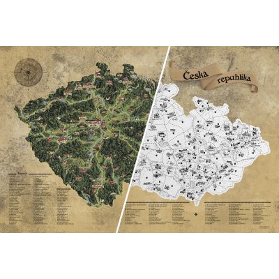 Giftio Stírací Mapa Česka Deluxe - Stříbrná – Zbozi.Blesk.cz