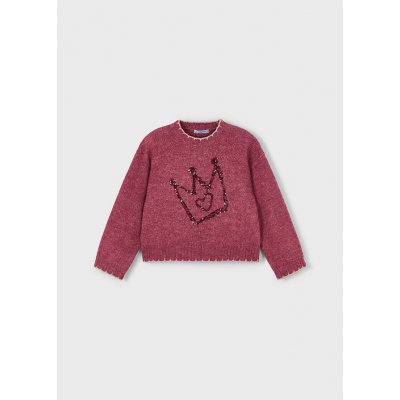 Mayoral svetr s flitry Korunka vínový – Zboží Dáma