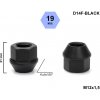 Kolové šrouby a matice Kolová matice M12x1,5 kuželová otevřená, černá, klíč 19, D14F-BLACK výška 21 mm