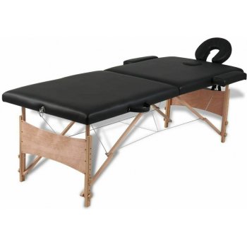 Bc-elec HM2523-Černá Skládací dřevěný masážní stůl 210 x 80 x 80 cm černý, + taška, max. 250 kg