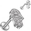 Piercing Šperky4U piercing do brady labreta Hamsa TITAN TIT1281-1206