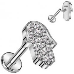 Šperky4U piercing do brady labreta Hamsa TITAN TIT1281-1206