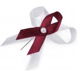 Svatební mašličky 4 cm s perličkou 4 cm - bílo - vínové – Zboží Dáma