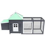 vidaXL Kurník s kukaní z jedlového dřeva šedý 190 x 72 x 102 cm – Hledejceny.cz