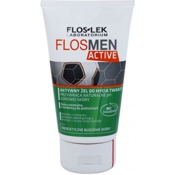 FlosLek Laboratorium FlosMen Active čistící gel pro citlivou a podrážděnou pleť (Paraben Free) 150 ml