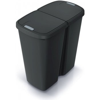 COMPACTA Q DUO recyklovaný černý s černým víkem 45 l