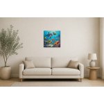 Obraz na plátně – Veselí podmořští kamarádi mezi korály 60 × 60 cm – Hledejceny.cz