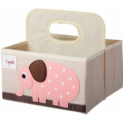 3 sprouts Úložný košík na přebalovací pult Hedgehog Gray Elephant Pink – Zboží Mobilmania
