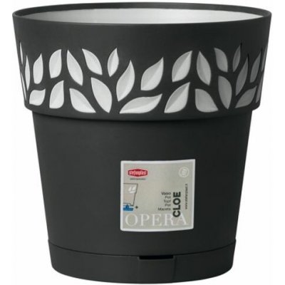 květ. d20xh19cm CLOE GRAFIT/šedá+miska – Hledejceny.cz