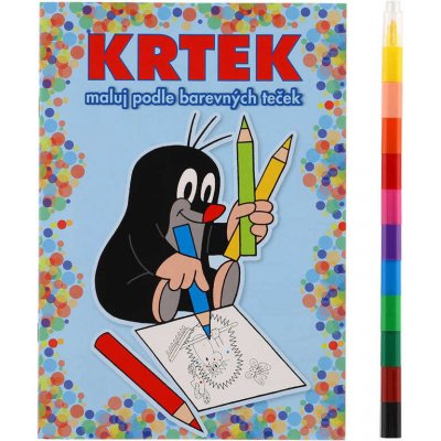 Krtek 2 Maluj podle barevných teček + maxi voskovka – Zboží Dáma
