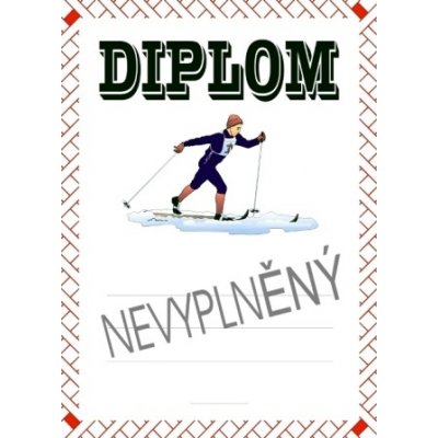 VIZINGR Lyžování diplom A4 č.22 Lyže č.22 BEZ TEXTU – Zboží Dáma