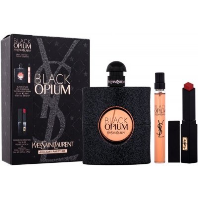 Yves Saint Laurent Yves Saint Laurent Black Opium SET: Parfumovaná voda 90ml + Parfumovaná voda 10ml + Rtěnka na rty 2g Pre ženy Parfumovaná voda – Zbozi.Blesk.cz