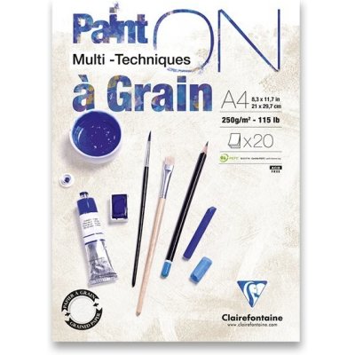 Clairefontaine Paint ON, blok Mix media A4, 250 g, 20 listů, zrnitý – Zboží Mobilmania