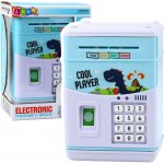 Elektronický Trezor Pokladnička Bankomat na PIN pro Děti Dinosaurus Modrý – Zboží Dáma